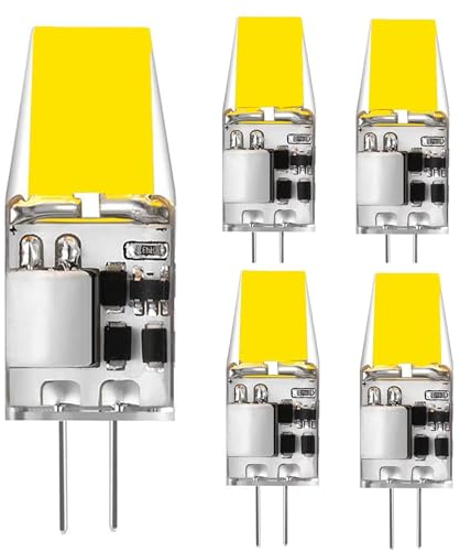 COITROZR G4 LED Lampen, 5W LED G4 Birnen Kaltweiß 6000K 500lm, Ersatz für 50W Halogen Leuchtmittel, Kein Flackern, 12V AC/DC, Nicht Dimmbar 360° Stiftsockellampe 5er Pack