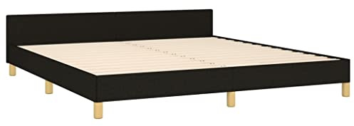 Tino Tech Polsterbett Betten Schlafzimmerbett Bed Bett King Size Bett Gestell Gästebett Bettgestell mit Kopfteil Schwarz 180x200 cm Stoff