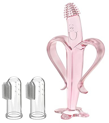 Baby Toothbrush 0-2 Years, 3 Packs Baby Teether and Finger Toothbrush
