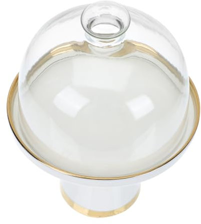 ABOOFAN Vassoio Da Torta Coperchio in Vetro Coprivassoi Per Torta e Pane Vassoio Da Dessert in Ceramica Kit Coperchio Per Piatto Da Set Di Copripiatto Per