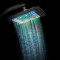 Pomme de douche haute à LED - Carrée - Noir et chrome