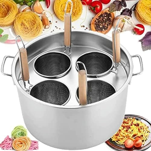 Commercial Noodle Boiler Multi-Functional Cooking Pot Cooking Pot Commercial Pasta Cooker Set, Multifunctional Pasta Cooker with Divider and Colander Strainer, Stainless Steel Stock Pot