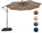 RELAX4LIFE Sombrilla Terraza 3x3m con 40 Luces LED Solar, Sombrilla Inclinable con Base en Cruz, Manivela Manual y 2 Sacos de Arena, Protección Solar, Parasol para Jardín, Terraza y Patio (Café)