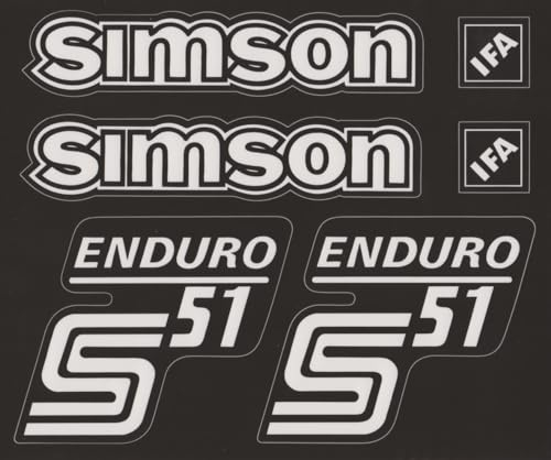 Transparente Simson S51 Enduro Aufkleber IFA Premium