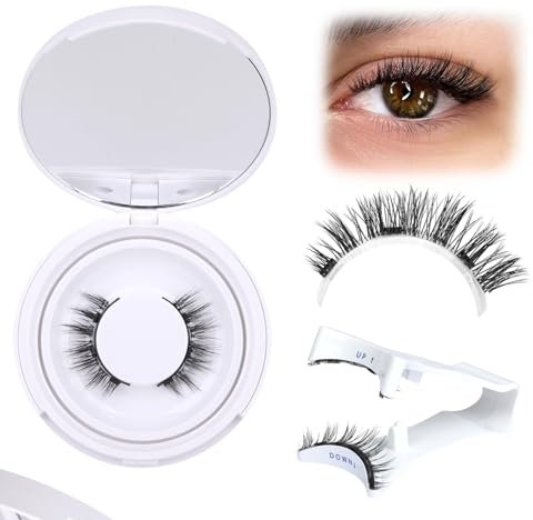 Ruzister 1 paire de cils magnétiques - Faux cils moelleux sans colle - Pour un look œil de chat - Faux cils avec applicateur