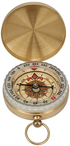 Tragbarer Vintage Retro Kompass aus Metall, Kupfer, Klappdeckel, Kompass, Taschenuhr, Kompass für Outdoor Bergsteigen, Camping, Wandern und andere Outdoor Aktivitäten