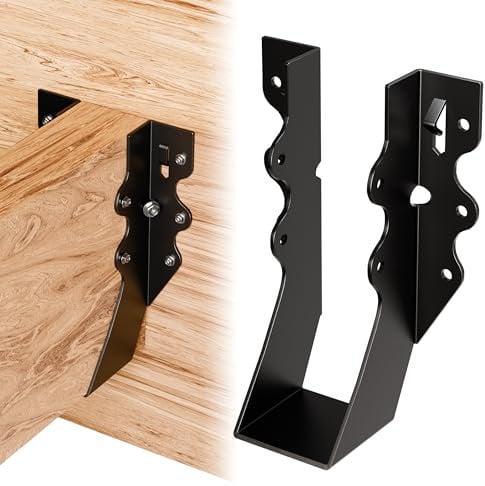25 Pcs Black 2x6 Joist Hangers for Wood, Rafter Brackets, face Mount 2x6 Joist Hangers, Hurricane Ties Brackets for Shed/Barn/Coop/Porch/Truss, Structurally Sound and Aesthetically Pleasing