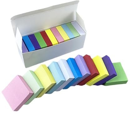 Vipomkowa Post It Notes, Small, Mini, 1100 Pastel Sticky Notes (38x38mm), Set of 11 Pads, Sticky Notes Set, Removable Self Adhesive Flags