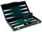 Engelhart - 250530 - Backgammon de Luxe 18 Zoll - Hochwertige Materialien - Kunstleder, spezielle Filz-Einlage - Würfel und Perlensteine + 2 Würfelbecher