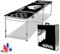 QEENTOE Beer Pong Tisch inkl. 100 Becher (50 Rot & 50 Blau), 5 Bälle Bierpong-Tisch Trinkspiel Höhenverstellbar Klappbar mit Tragegriffen Partyspiele Table Classic Party Spiel