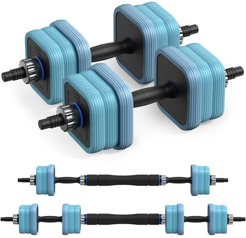 Merach Hanteln Set Kurzhanteln Langhanteln 15kg,Hantel mit Verbindungsstahlrohr Gewichten,3 in 1 Verstellbar Dumbbell Set,Hantelscheiben,Gewichte,Hantelstangen für Krafttraining,Zuhause, Fitnessstudio