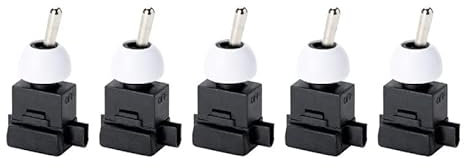 ORION LIGHTSTYLE Lot de 5 interrupteurs à bascule encastrables ON/OFF - 250 V - 1 pôle - 2 (1) A LS-2 - Doré/argenté - Lampe de table - Applique murale (blanc)