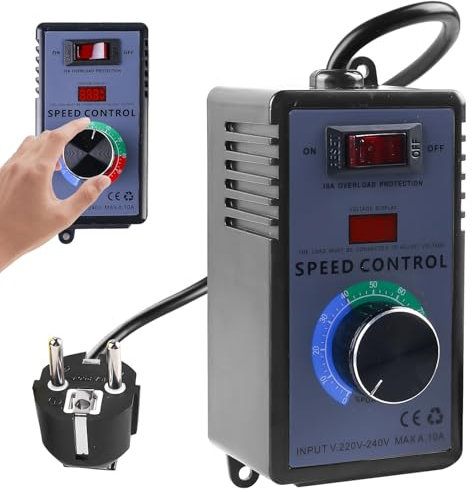 GOMETY Regolatore di velocità, AC 220 V, 15 A, 4000 W, regolatore di tensione elettronico con protezione da sovraccarico, regolatore di temperatura del motore, regolatore di velocità per