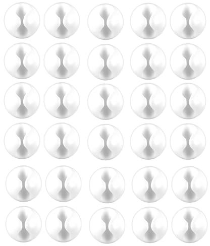 30 Stück Kabelclips Selbstklebend – Vielzweck Kabelhalter für USB, Netzkabel, Audiokabel, Schreibtisch Kabelorganizer, Schwarz (Weiß)