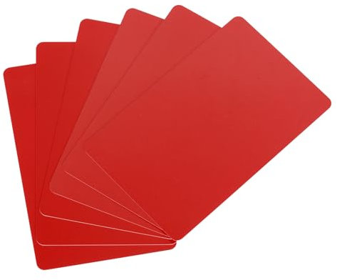 QUARKZMAN 10 Stück Blanko-PVC-Karten Farbe, CR80 15 Mil Kunststoffkarten Blanko-ID-Karte Wasserdicht für ID-Badge, Kreditkarten, Identifikationsabzeichen, Drucker, Rot