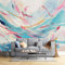 JEDTAKCT Papier Peint Panoramique Nature 400X280Cm - Revêtement Mural Décoration Salon - Design Moderne - Graffiti Abstrait - Peinture À L'Huile 3D Déco Nature Plantes Tableaux Muraux