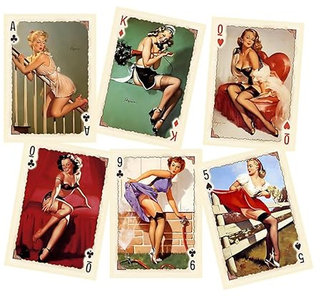 Pin Up Mädchen Spielkarten Pokerkarten Deck mit Vintage Pin Up Girl Bilder
