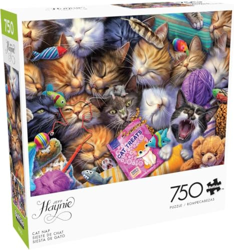 Buffalo Games - Jeff Haynie - Cat Nap - 750 Teile Puzzle für Erwachsene - Herausforderndes Puzzle perfekt für Spieleabende - Fertige Größe ist 24,00 x 18,00