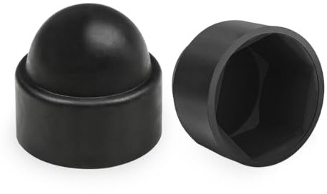 Drenky Cache-écrous M10, 25 Pièces Cache Ecrou Plastique Capuchons De Protection, Pour Clé De 17 mm, Cache Boulon Pour Recouvrir Les écrous et Les Têtes De Vis Hexagonales, Noir
