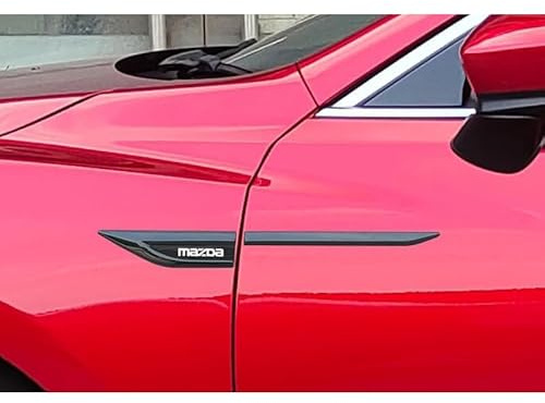 QVBGFF Auto Emblem Aufkleber,für Mazda 2 CX-3 Mazda 3 CX-5 MX-5,Selbstklebend Logo Emblem Badge,Auto Vorne Hinten Styling Tuning Sticker Zubehör,Black