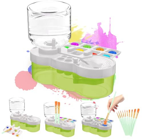 Paint Brush Cleaner Box, 10Pcs Professional Artist Brushes Portable Acrylic Watercolour Brush Cleaning Kit, Art Supplies for Painting, Storage Holder Maintenance Accessories