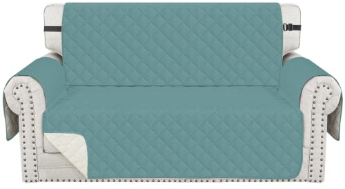 CYCMACO Sofabezug Universal Mit Armlehnen 2 Sitzer, Hellblau