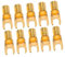 SHINEOFI 10 Pezzi Terminali Per Morsetti Audio Connettori A Forcella Per Altoparlanti Connettori A Crimpare Per Cavi Connettori A Forcella Per Cavi Connettori A Forcella In Rame Dorato