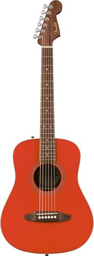 Fender California Standard Redondo™ Mini-Akustikgitarre mit Tasche, Fichtendecke, Fiesta Red