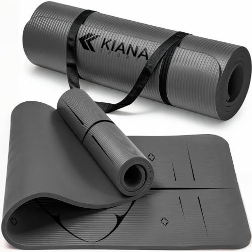 KIANA SPORTS Gymnastikmatte Premium inkl. Tragegurt | Rutschfeste Sportmatte & Fitnessmatte | Yogamatte Dick | Pilates Matte für Zuhause | Phthalatfreie Yoga Matte | Trainingsmatte & Yoga Mat