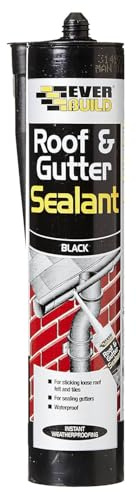 Everbuild Everflex Roof and Gutter Sealant – Butyl-Based Sealant and Adhesive for Roofing – Excellent Weathering Properties – Black – 295 ml (Pack of 6)