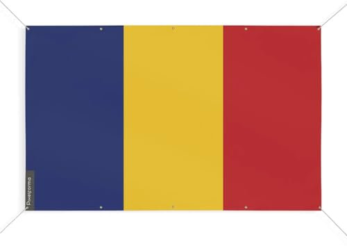 Drapeau Roumanie 10 Oeillets en Plusieurs Tailles (S) 90 x 135 cm