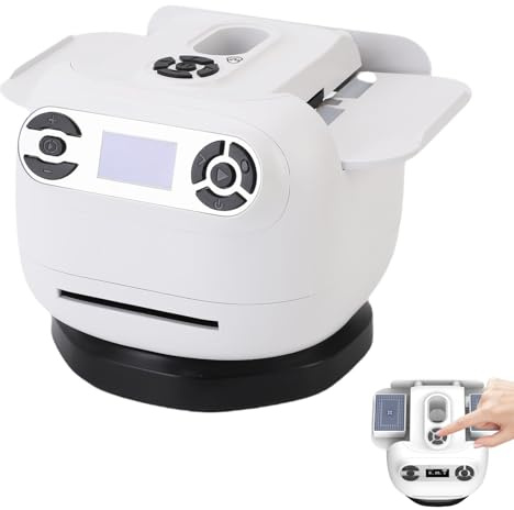 Sxhlseller Wiederaufladbarer Automatischer Kartenmischer & Dealer Maschine mit 2600mAh 180°/360° Modi, Leise Kartenmischmaschine & Austeiler für Poker, & Partyspiele bis 8 Spieler