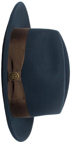 YPBEW Wool Pork Pie Hat Homburg Top Panama Headgear Surprise Boyfriend Father Uncle Casual Hat darkblue