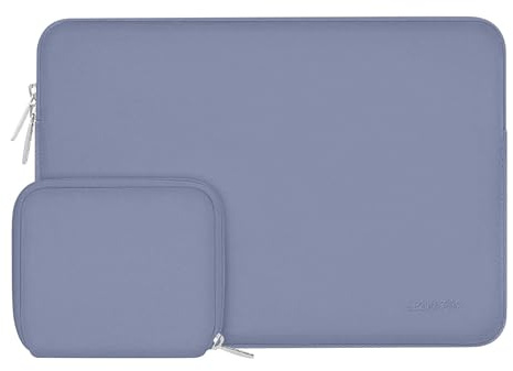 MOSISO 14 inch Laptop Case Neoprene Sleeve with Small Bag,Lavender Gray | Carrying Case Compatible with Compatible with HP/Lenovo/Dell/ASUS/Acer 14,Portable,Scratch-resistant,Soft Slim Computer Bag