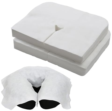 300x Einweg Nasenschlitztücher für Massageliegen, Vlies Einwegauflagen 40x32 cm für Kopfstützen bei Massagetischen, Massagebänken & Behandlungsliegen, Hygienisches Massage-Zubehör Gesichtsauflagen