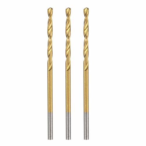 Kozelo 3pcs Drill Bit 1.6mm Diameter M42 8% Cobalt HSS for Hard Metal | Cutting Tool for Machining Hard Metal Stainless Steel Woodworking Handicraft Use, 135° Cutting Angle TiN