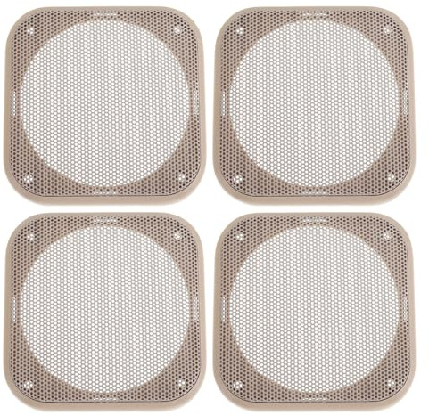 BESPORTBLE 4pcs Beige Square Speaker Grill Covers 4 Inch Car Audio Subwoofer Mesh Dust Protector for Vehicle Door Speakers