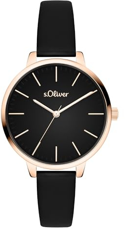 s.Oliver Damenuhr - 34 mm - Moderne, alltagstaugliche, analoge Armbanduhr mit Quarzwerk - 3 ATM wasserdicht - Kratzfestes Mineralglas - hoher Geschenkidee
