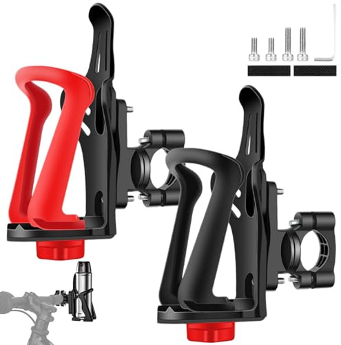 Lot de 2 porte-bouteilles pour vélo, porte-boissons pour moto, taille réglable, pour vélo de course, vélo d'appartement, VTT, vélos électriques, trottinettes électriques