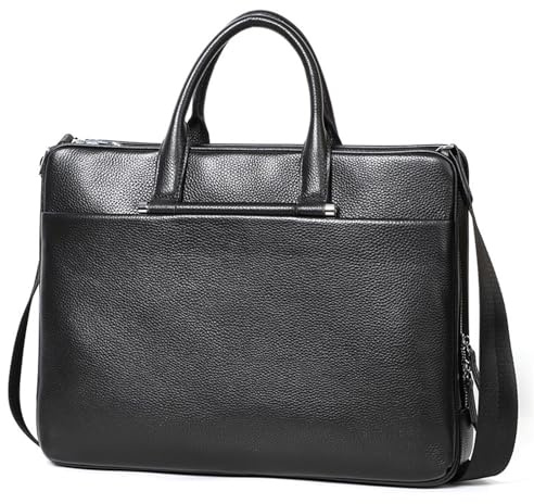 ERHTGUO Large Capacity Briefcase Leather Laptop Bag Men Bags Multiple Compartments Shoulder Business
