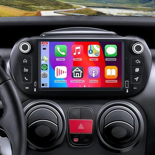4+64G Android 15 Doppel Din Autoradio für Fiat Fiorino Qubo/Peugeot Bipper/Citroën Nemo 2008-2016,7 Zoll Touchscreen Radio Navi mit Wireless Carplay Android Bluetooth FM/RDS Rückfahrkamera Mirror Link