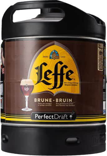 Cerveza PerfectDraft un barril de 6 litros de Leffe Brune - Brown Ale. Máquina de tiro casera. Incluye un depósito de 5 euros.