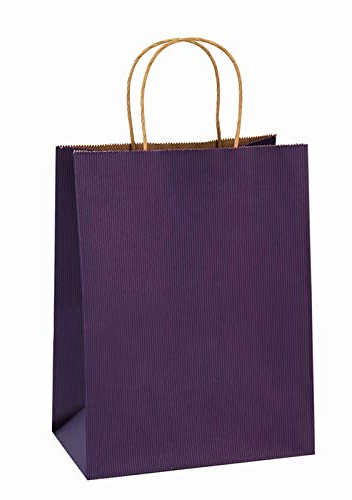 BagDream geschenk-taschen 8x4.75x10.5 100pcs einkaufstaschen, cub, papiertüten, kraft-taschen 8x4.25x10.5 lila