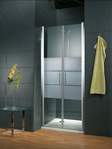 Schulte porte de douche battante 80 x 192 cm en niche, aspect chromé, 2 battants, verre de sécurité 5 mm décor dépoli light, plage de réglage 77.0-80.6, largeur d'accès 66.4 cm