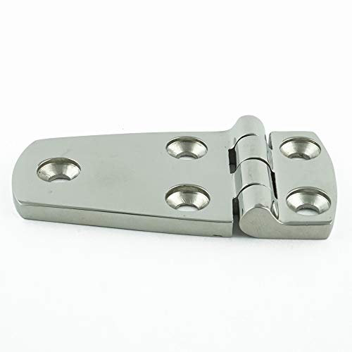 Eisenwaren2000 | 76 x 38 x 4,5 Scharnier (5 Stück) - Türscharnier - Möbelscharnier - Beschlag - Edelstahl A4 VA V4A - rostfrei