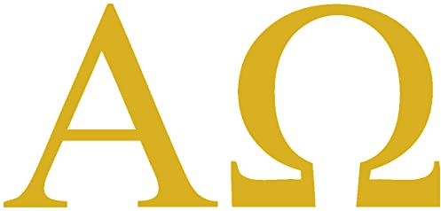 Samunshi® Aufkleber Alpha und Omega für Auto Motorrad in 10 Größen und 25 Farben (8x3,7cm Gold)