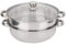 Pentola di cottura a vapore Pentola in acciaio inox Pentola a 2 strati con coperchio Fornello a doppia vasca Boiler 27 cm / 11 pollici