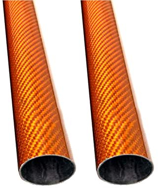 SOFIALXC CFK Orange Kohlefaser Rohr Carbon Rohr gewickelt für Quadcopter Rc Flugzeuge Glatte Oberfläche(2 Stück)- 30X28X500mm