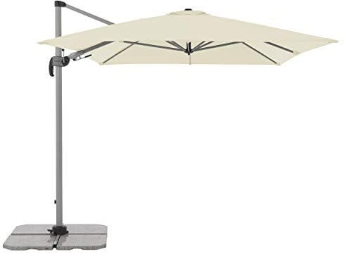Doppler Sonnenschirm für den Garten 320x240cm Natur I Pendelschirm knickbar, drehbar & neigbar - Gartenschirm mit UV-Schutz 50+ I Kurbelschirm aus Aluminium