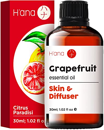 H’ana Ätherisches Grapefruitöl (30 ml) – 100% natürliches ätherisches Grapefruitöl für Haut, Haare, Diffusor und Aromatherapie